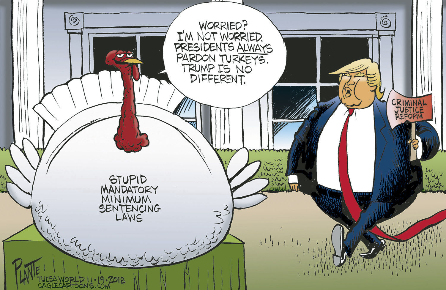 Bruce Plante Cartoon: Trump and Turkey Pardons